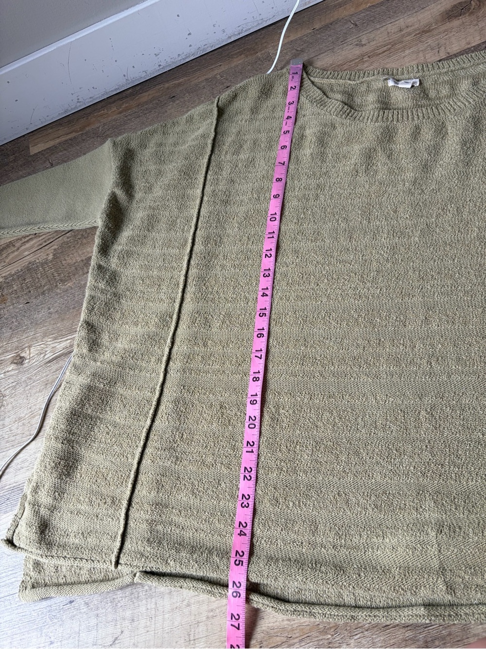 Pilcro Anthropologie Light Green Wide Neck Oversized Tunic Sweater Slouchy Fit - Picture 5 of 12